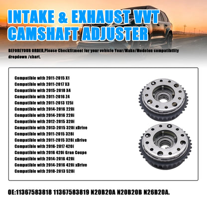 HiSport Engine Variable Valve Timing (VVT) Camshaft Sprocket Gears Intake and Exhaust - Compatible with X3 X4 Z4 520 528 328 428i N20 N26 - Replace 11367583818 11367583819