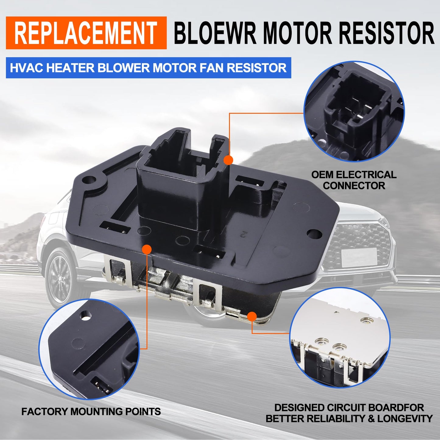 HiSport HVAC Heater Blower Motor Fan Resistor - RU710 68048900AA Compatible with Dodge Ram 1500 2500 3500 4500 5500 2009-2018 Truck Replace 4P1621 973029 RU710 68048900AA 68048900AB