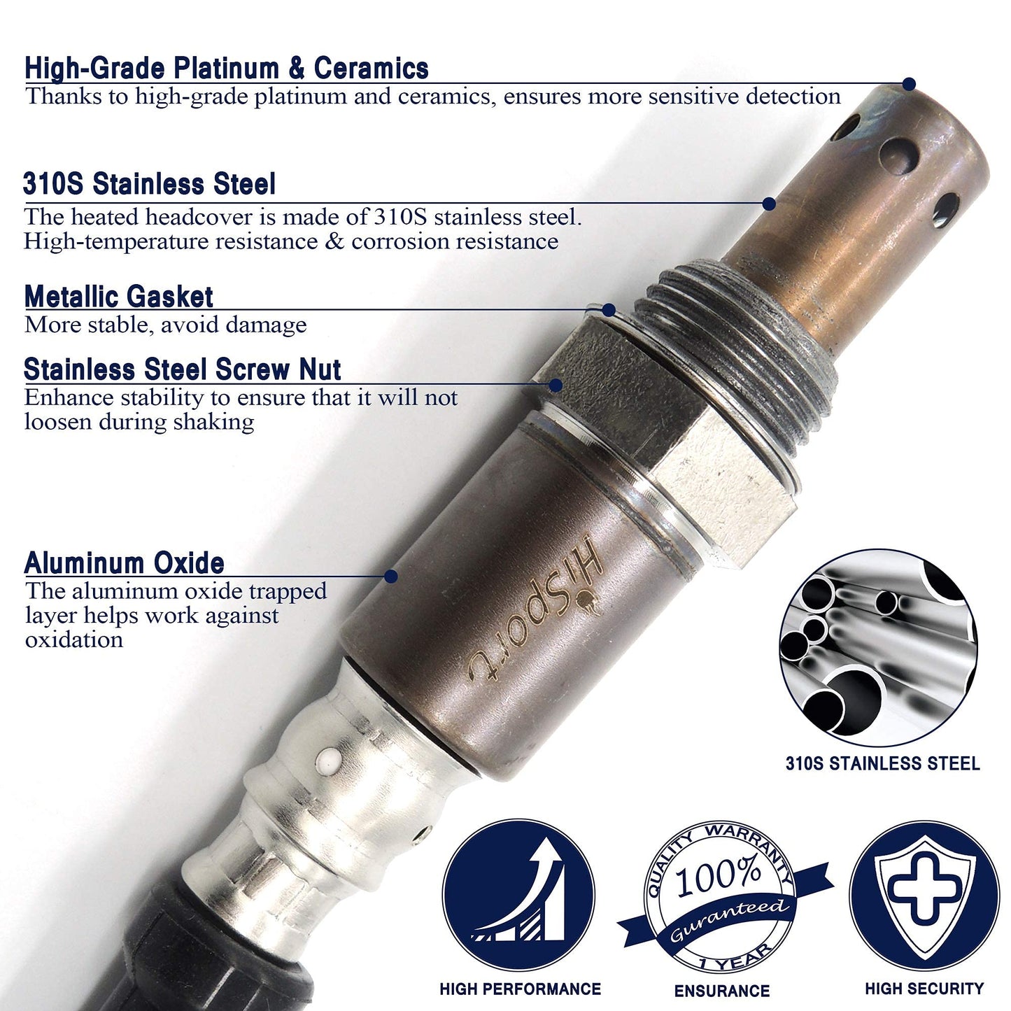 HiSport Oxygen Sensor Heated O2 Sensor Replacement, 4-Wire Air Fuel Ratio Sensor Upstream Compatible with Honda CR-V 2.4L 2007, 2008, 2009, Acura ILX 2.0L 2013, 2014, 2015 Replacement for 250-54065