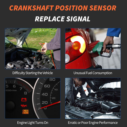 HiSport Crankshaft Position Sensor - Acura RL MDX RL TL TL MDX Compatible with Honda Odyssey Pilot Ridgeline Accord 2003-2010 3.0L 3.2L 3.5L 3.7L - Replace 37500RCAA01