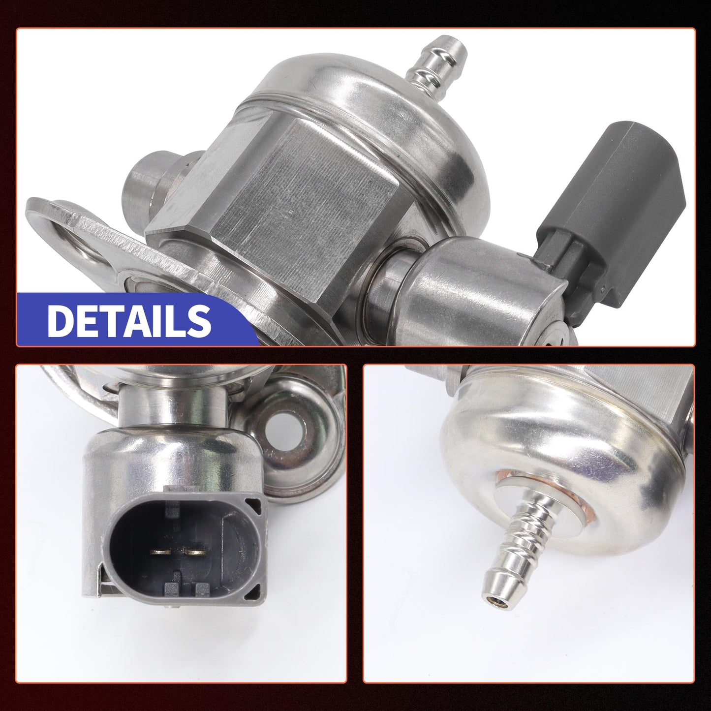 HiSport High Pressure Fuel Pump with Bolts 06H127025N 06H127025E 0261520472 Compatible with Audi A3 Q3 TT, Replacement for Volkswagen Beetle CC EOS GTI Jetta Passat 2010, Tiguan limited