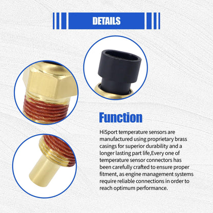 HiSport 12146312 Engine Water Coolant Temperature Sensor Compatible with Acura 1996-1999,Buick 1976-2005,Cadillac 1980-2004,Chevrolet Chevy 1979-2014,Geo,GMC,Honda,Hummer,Isuzu,Jeep,Oldsmobile,Pontiac