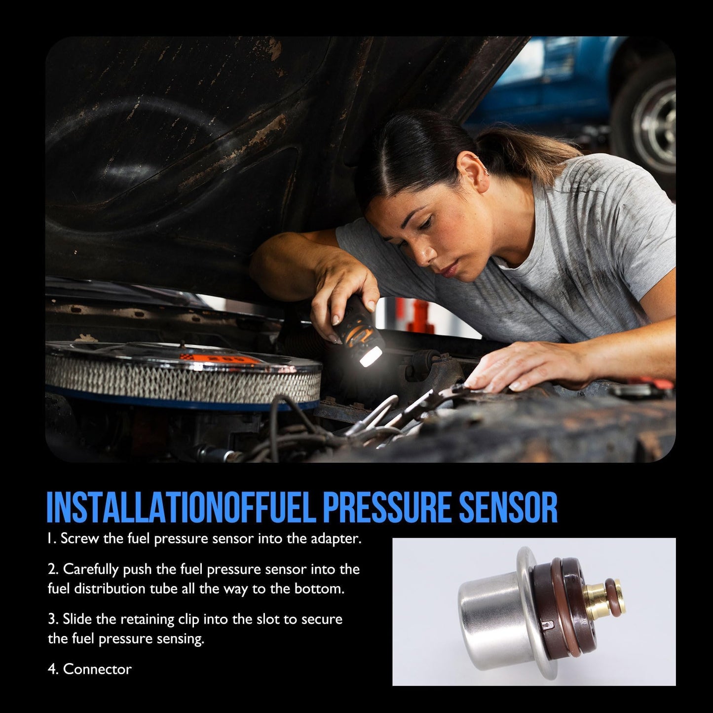 HiSport Fuel Injection Pressure Regulator - Compatible with Porsche Cayenne 3.2L 4.5L 2003 2004 2005 2006 Replacement for FP10384 PR4045