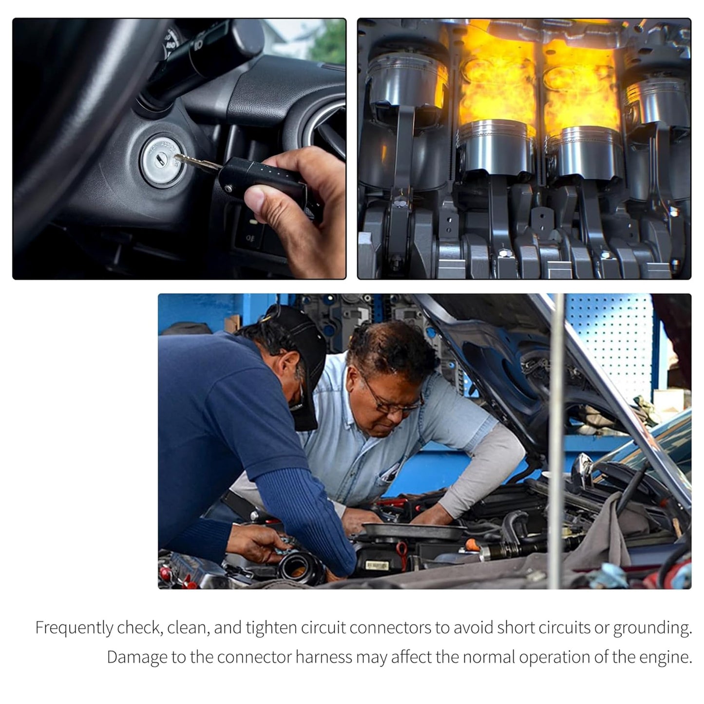 HiSport Ignition Coil Camshaft Crankshaft Position Sensor Connector Pigtail Harness Compatible with Ford Mustang F-150 F-250 F-350 4.6L 5.4L 6.8L,8PCS