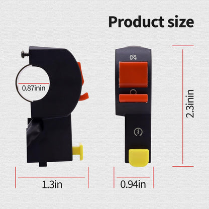 HiSport 12V Universal Handlebar Switch ON/Off 7/8" 22mm Start/Kill Starter/Stop Motorcycle Light Switch Compatible with Scooter Pit Dirt Bike K-F005, Mini Bike
