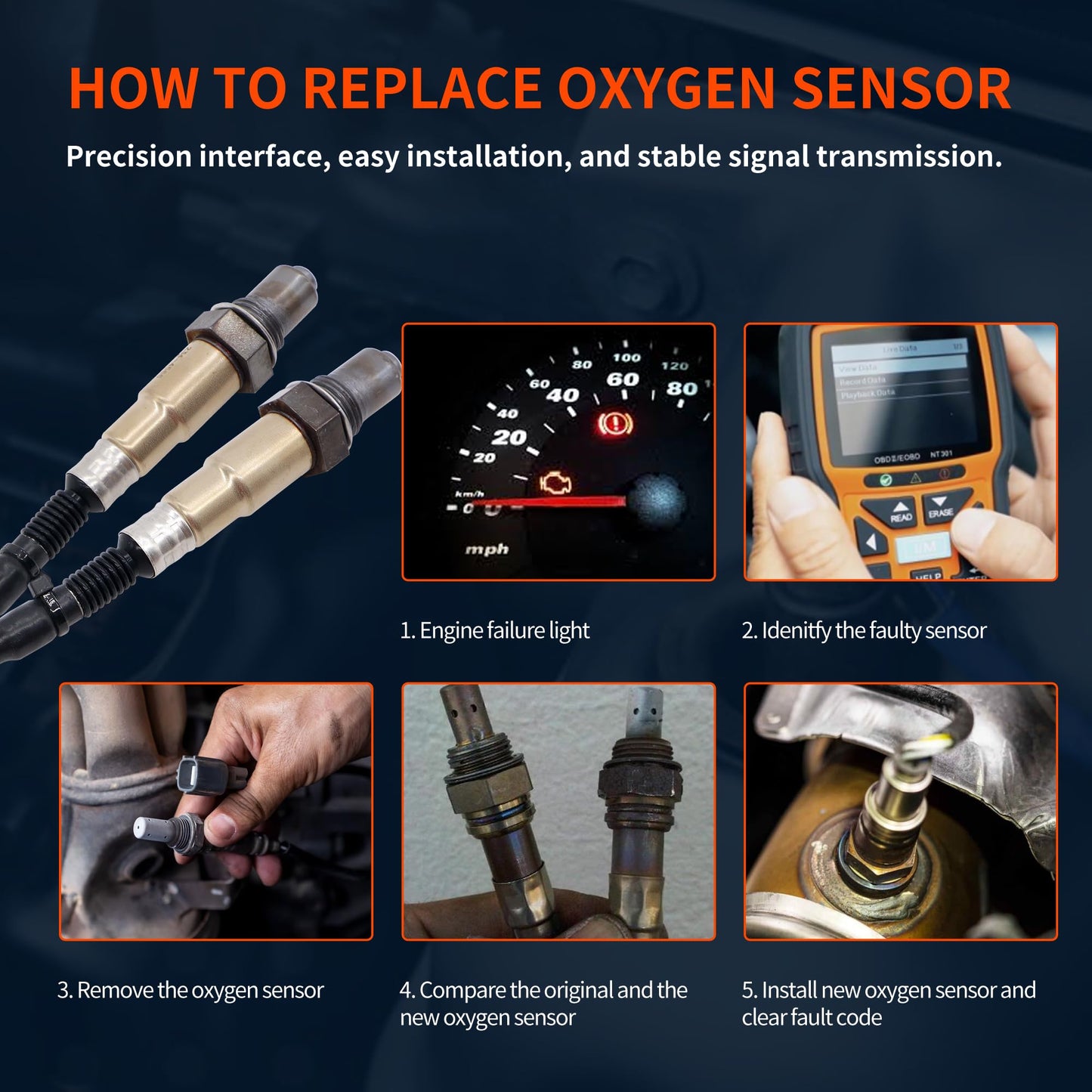 HiSport Oxygen O2 Sensor Upstream Downstream - Compatible with Buick Enclave, Cadillac XTS, Chevy Teaverse, GMC Acadia Replacement 234-4566 234-4565