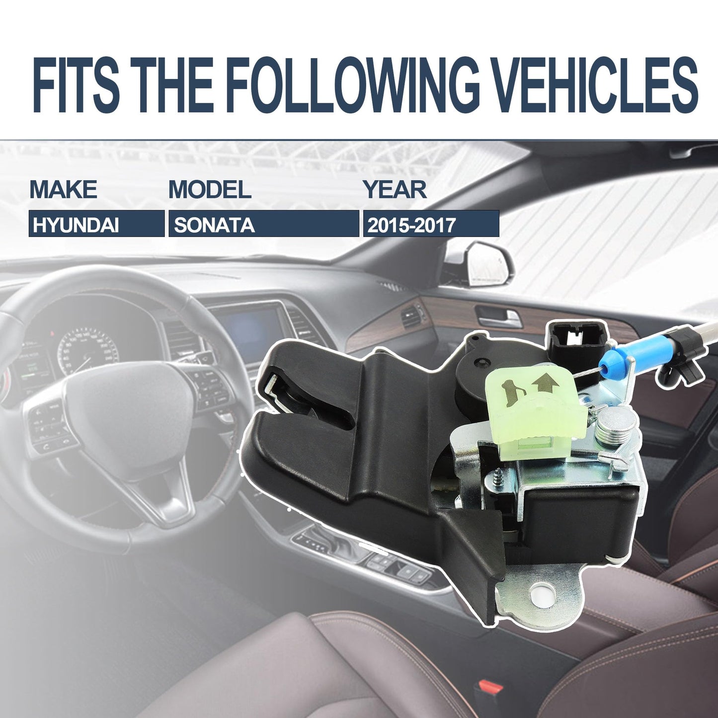 HiSport Trunk Rear Latch Door Actuator 81230-C1010 - Compatible with Hyundai Sonata, 1.6L 2.0L 2.4L Engines 2015 2016 2017 - Tailgate Tail Gate Latch Lock Actuator Motor Assembly