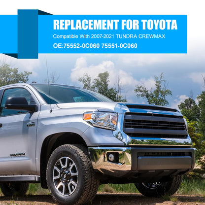 HiSport Roof Weatherstripping Seal 75552-0C060 Roof Drip Molding Weatherstrip 1 Pair - Compatible with 2007-2021 Toyota Tundra Crewmax 4 Doors - Rubber Roof Weather Strip Replace 75551-0C060