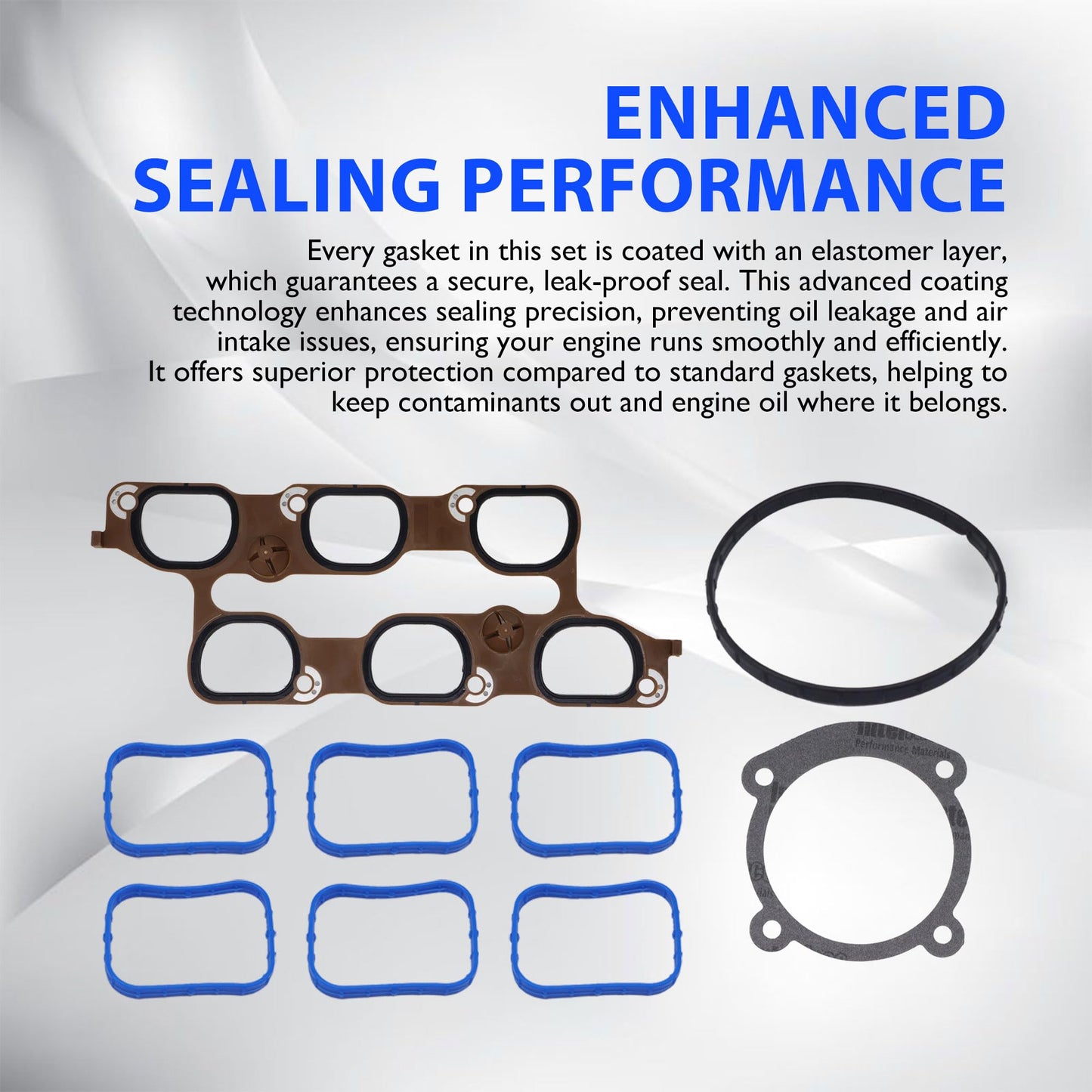 HiSport Lower Intake Manifold Gasket MS972401 12673300 MS19966 Compatible with Buick GMC Cadillac Chevrolet Enclave XTS Traverse Acadia 2009-2016, Lacrosse Camaro SRX STS CTS 3.6L V6