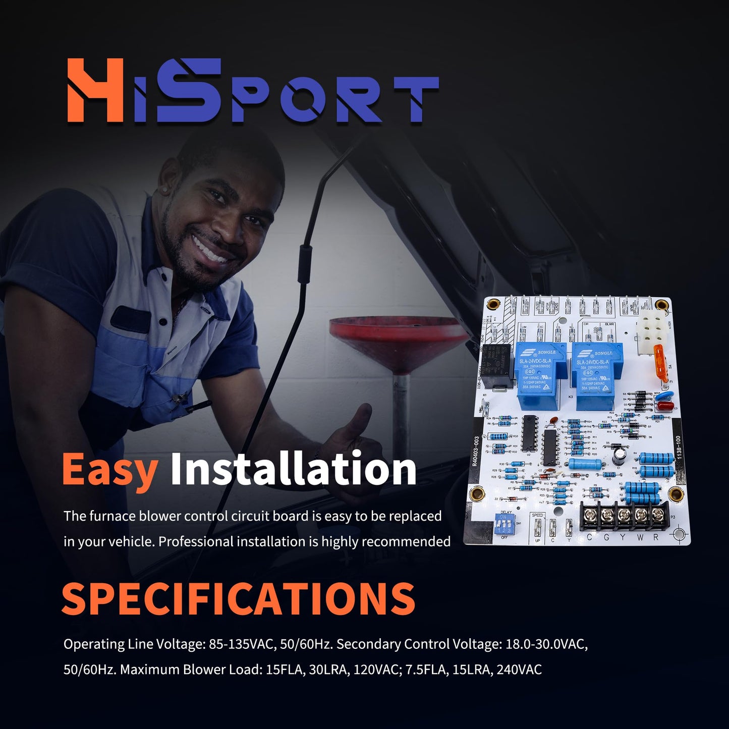 HiSport R40403-003 Furnace Blower Control Circuit Board - Compatible with Armstrong Ultra SX80 SX90 Honeywell ST9120C Replaces 40403-001 40403-002 40403-003