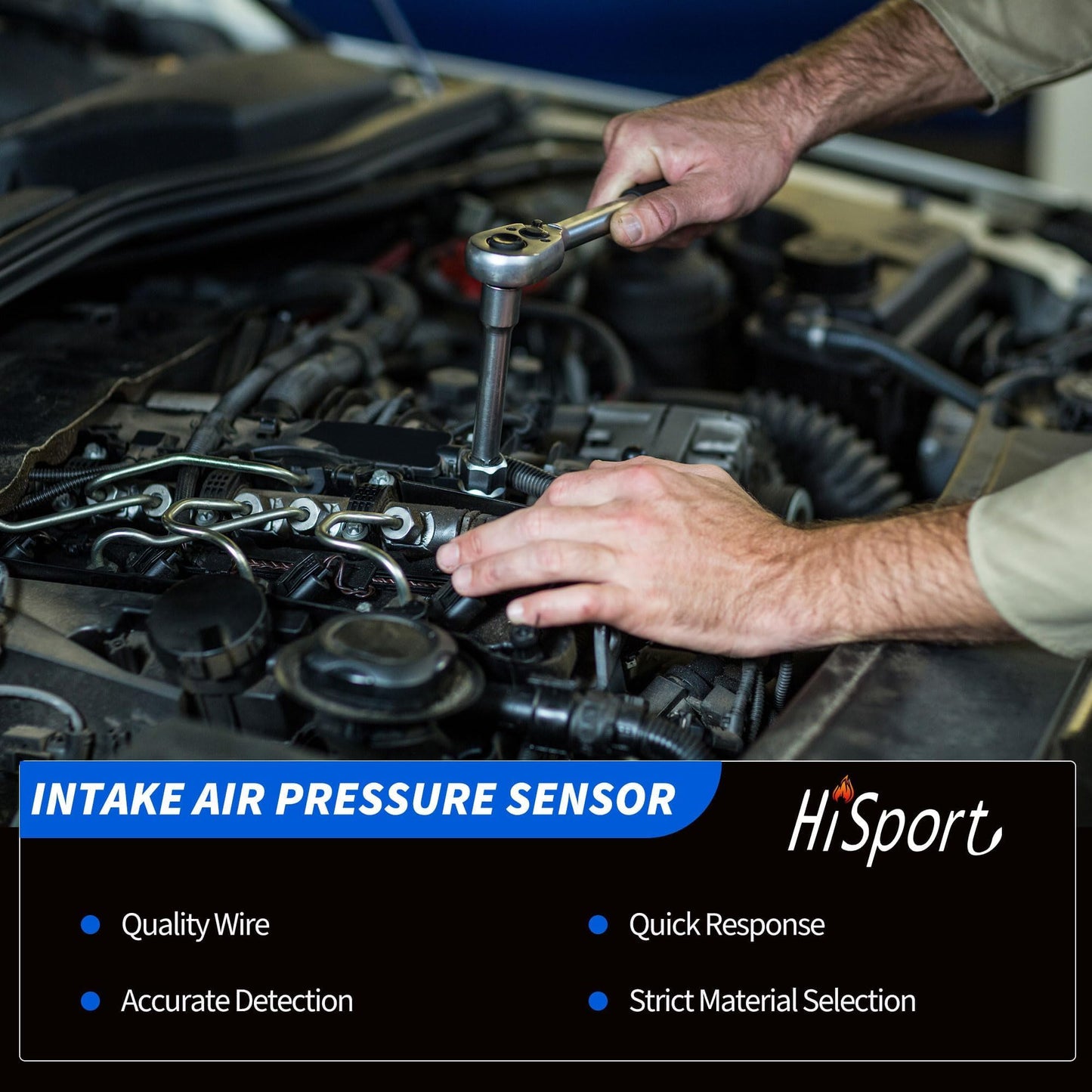 HiSport 0261230110 Fuel Pressure Sensor Compatible with Volvo S60 2001-2009, S80 2004-2010, V70 2001-2007, XC70 2003-2010, XC90 2003-2011 Replace 31272730