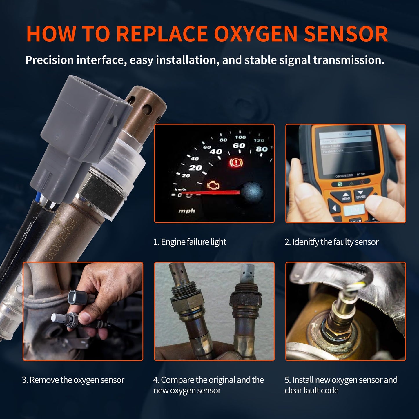 HiSport 234-9041 Upstream Air Fuel Ratio Oxygen O2 Sensor AFR Compatible with Toyota Camry, Highlander, RAV4, Solara, Avalon; Replacement for Lexus RX350 ES350 RX450h & Scion tC xB 2.4L, 89467-06030