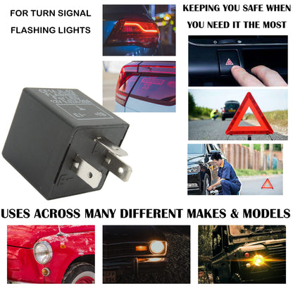 Led Flasher Relay (CF14) Electronic Turn Signal Flashers for Led Lights Hyper Blink Flash No Flash Problem - HiSport