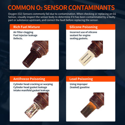 HiSport Oxygen O2 Sensor 2344669 2344407 - Compatible with Cadillac Escalade Chevy Camaro Caprice Corvette Silverado SS Suburban GMC Sierra Yukon Hummer H2 4PCS Upstream Downstream Sensors
