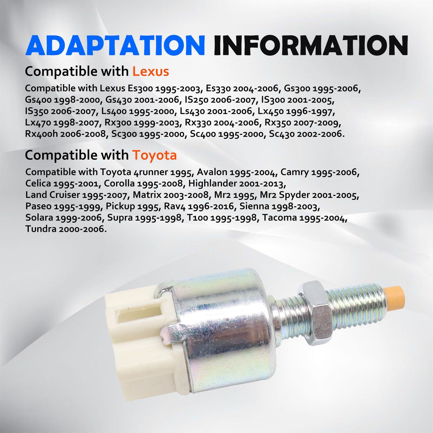 HiSport Brake Light Switch 84340-06010 Compatible with Lexus ES30 LS400 SC300 GS400 IS300 SC400, Replacement for Toyota Corolla Camry Estate RAV4 Land Cruiser SLS-203 2011759 8434004030
