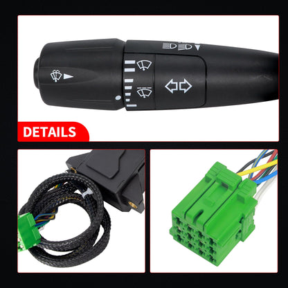 HiSport Turn Signal Switch with 8 Wire Fit for Peterbilt 379 330 337 365 367 384 385 Replace P271067, P27-6221,P276221, TRW 480791 TRW480791 20548AA A0613-002-00