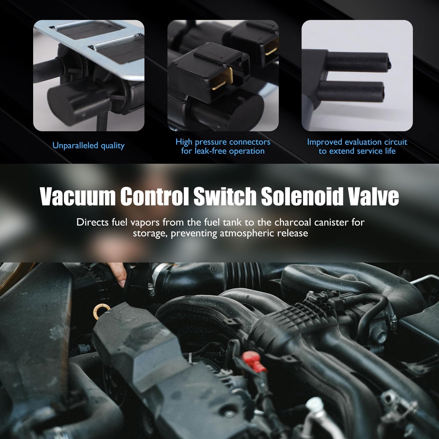 HiSport Vacuum Control Switch Solenoid Valve - Compatible with Mitsubishi Pajero L200 L300 1994-2007 Montero 2001-2006 - Replace MB620532 MR430381 K5T47776 K5T81794