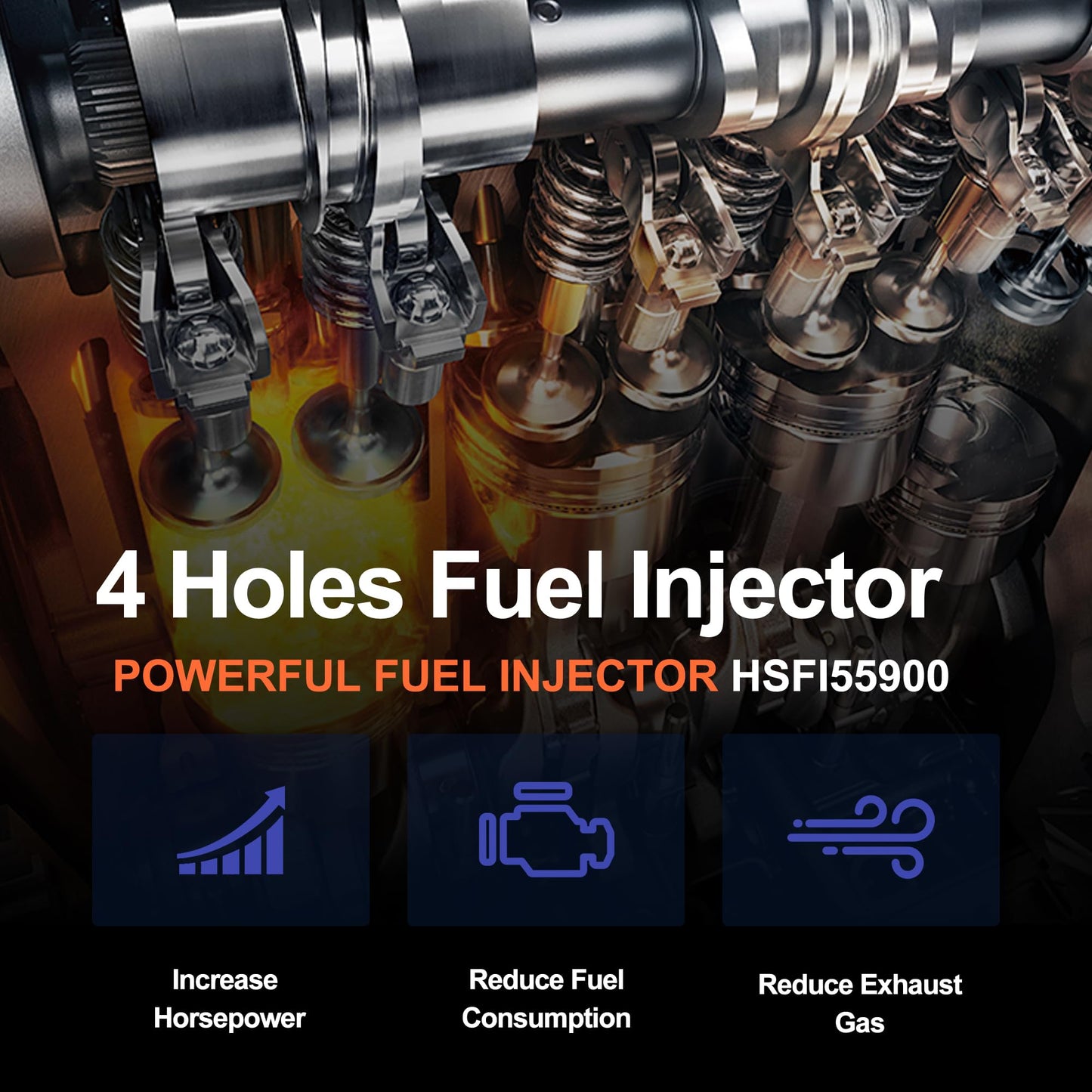 HiSport Fuel Injectors 0280155900 6PCS Replacement For Explorer Mercury Mountaineer 4.0L 1999 2000 2001