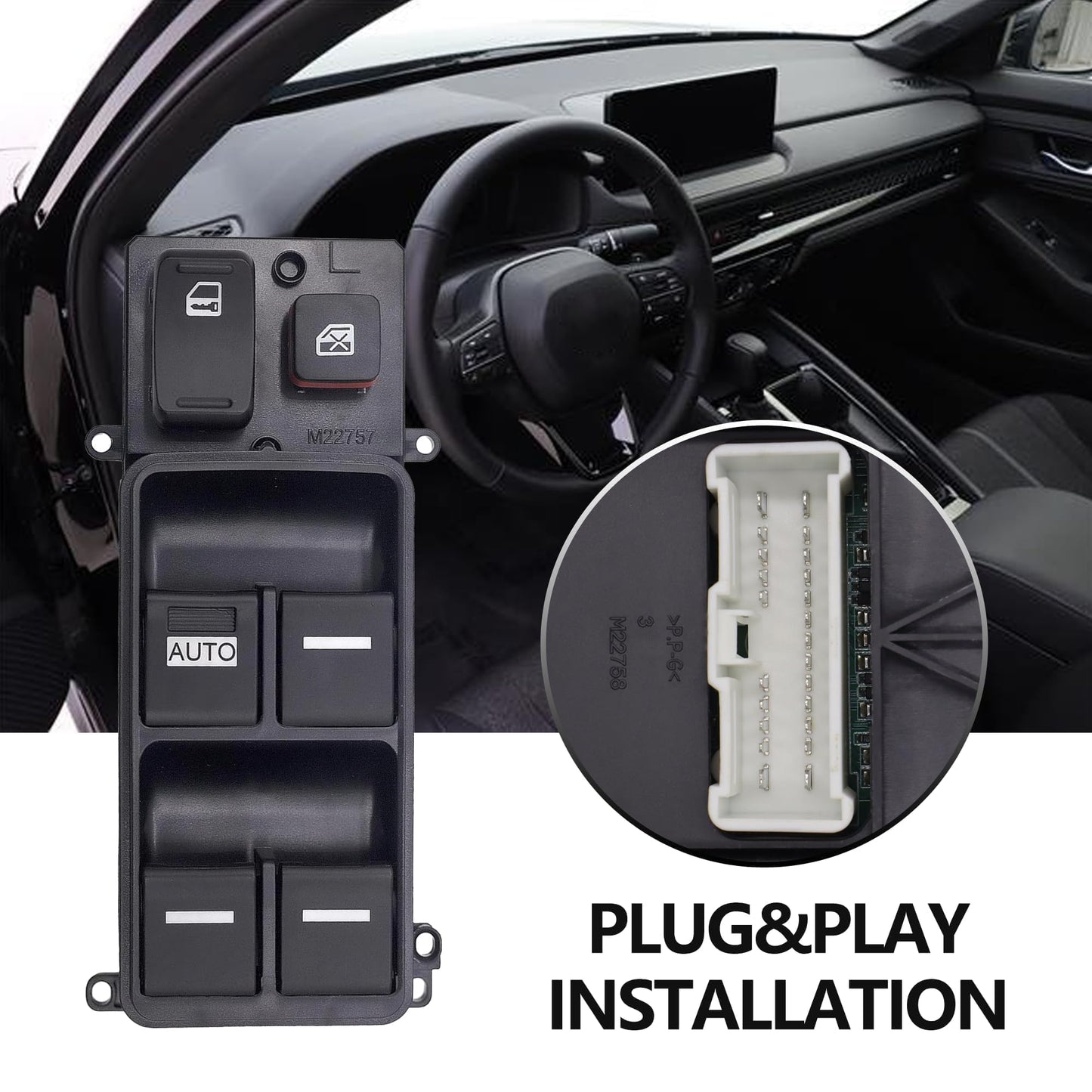 HiSport 35750-SDA-H12 Power Window Switch Front Driver Side Control Switch Compatible with Honda Odyssey 2005 2006 2007 2008 2009 2010