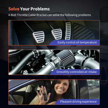 HiSport 81012 4-Bolt Throttle Cable Bracket - Intakes 92MM-102MM Compatible with Chevrolet Camaro Corvette Trailblazer SSR Impala Cadillac CTS XLR Pontiac G8 GTO Replaces 81042 81001 81002 81003