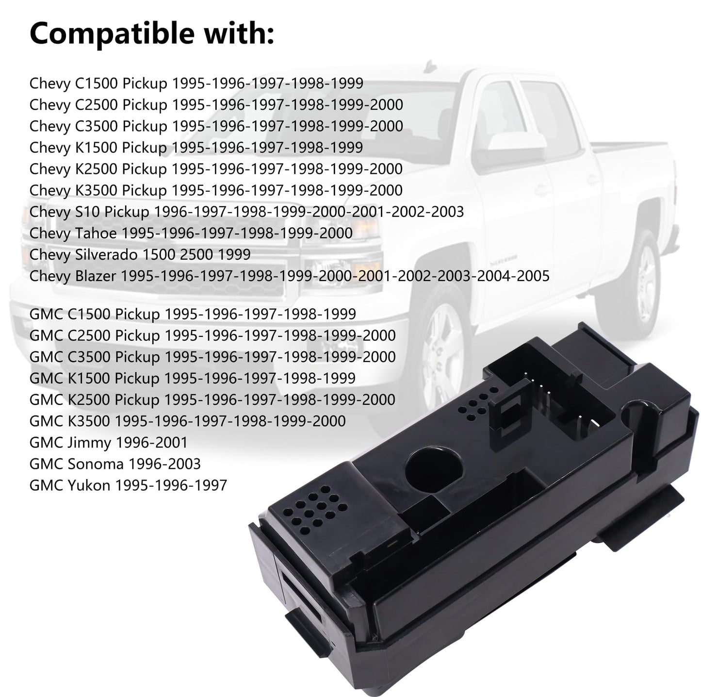 HiSport Master Power Window Switch Driver Side - Compatible with Chevrolet Blazer C1500 Pickup C2500 Pickup C3500 Pickup K1500 Pickup,GMC C1500 Pickup C2500 Pickup C3500 Pickup Jimmy 19244656