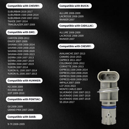 HiSport 12585546 Crankshaft Position Sensor - Compatible with Chevry Express 1500 2500 3500 4500 Buick Allure Cadillac CTS Hummer H2 H3 H3T Pontiac G8 Saab 9-7x GMC Savana - Replace 917-760 2133520