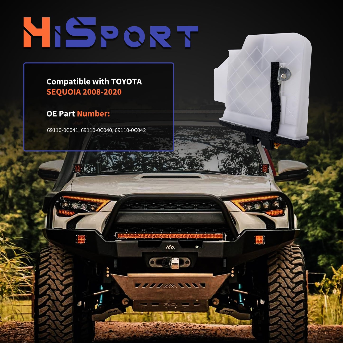 HiSport 69110-0C041 Trunk Latch Tailgate Lock Actuator Motor - Compatible with Toyota Sequoia 2008-2020 Replaces 69110-0C040