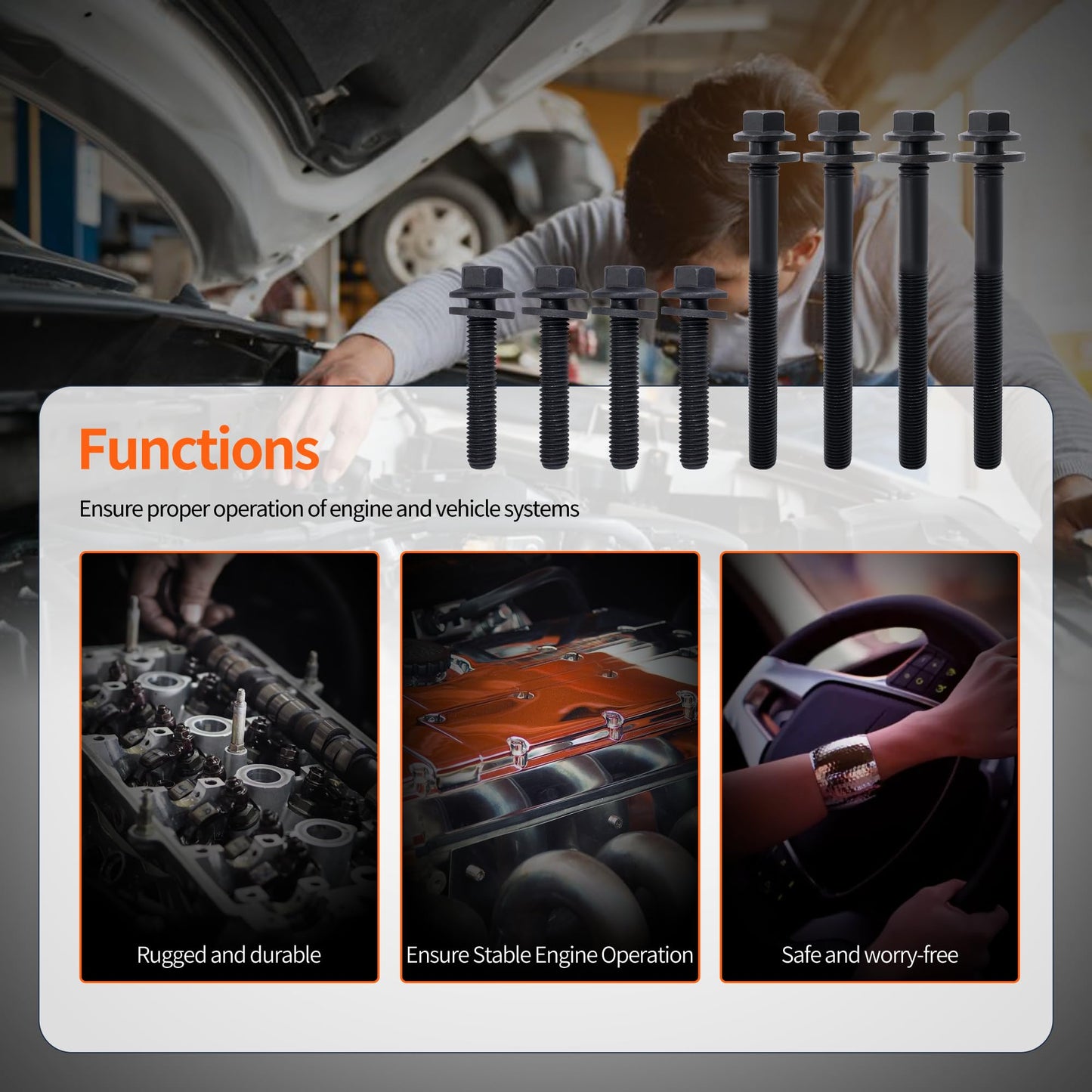 HiSport ES 72200 Engine Cylinder Head Bolt Set - Compatible with 2003-2018 Dodge Ram Chrysler Jeep 5.7L 6.1L 6.4L