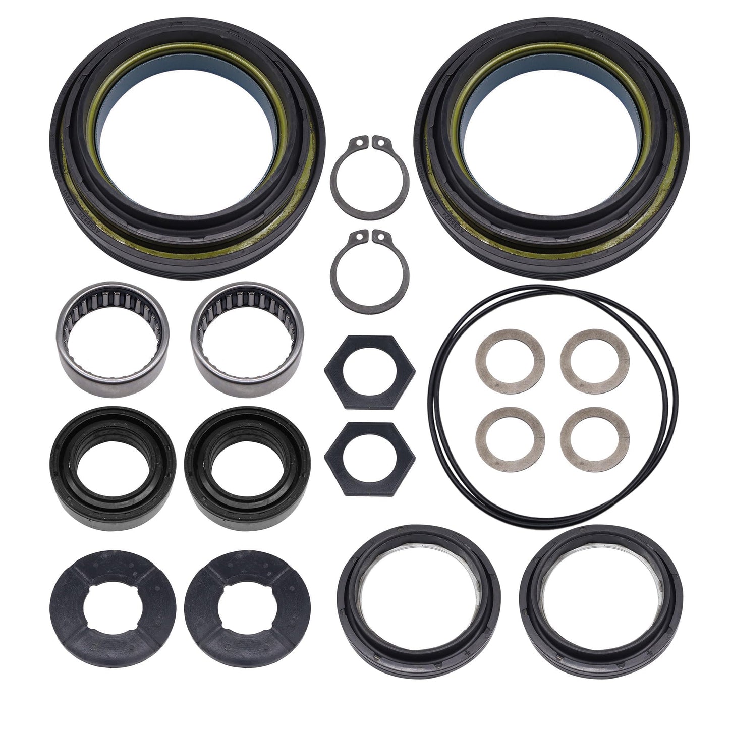 HiSport 50381 Outer Axle Knuckle Tube Dust Seal & Inner Tube Seal & Snap Ring & Needle Bearing & Thrust Washer Seals Kit Compatible with Ford 1998 1999 2000 2001 2002 2003 2004 Replace 50491 2019816