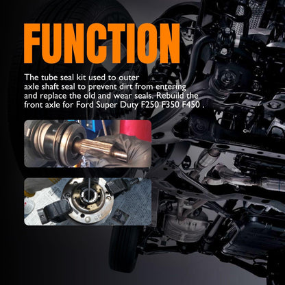 HiSport 50381 Outer Axle Knuckle Tube Dust Seal & Inner Tube Seal & Snap Ring & Needle Bearing & Thrust Washer Seals Kit Compatible with Ford 1998 1999 2000 2001 2002 2003 2004 Replace 50491 2019816