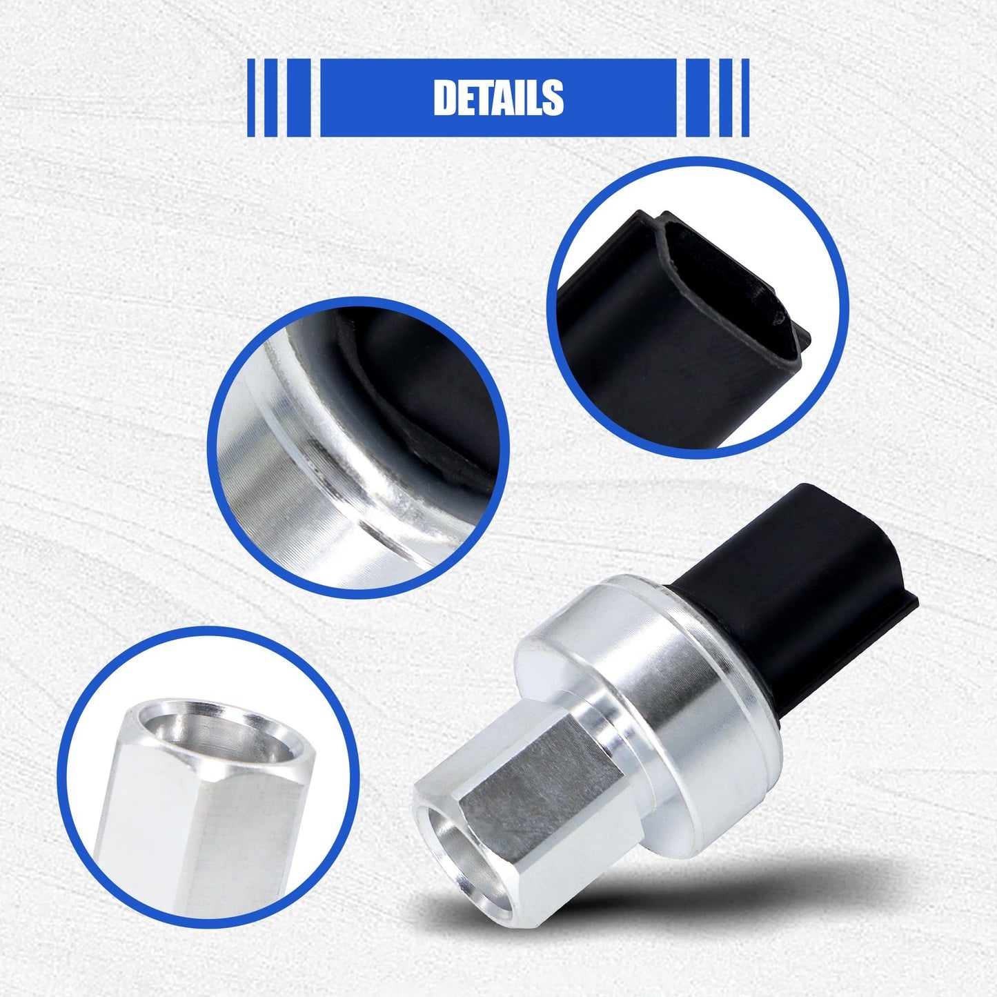 HiSport SW-10101C A/C Air Conditioner Pressure Sensor Switch Compatible with Lincoln MKT MKX MKC Aviator Continental Mark LT, Ford Edge Escape Mustang F-650 Fiesta Bronco Explorer Fusion Maverick