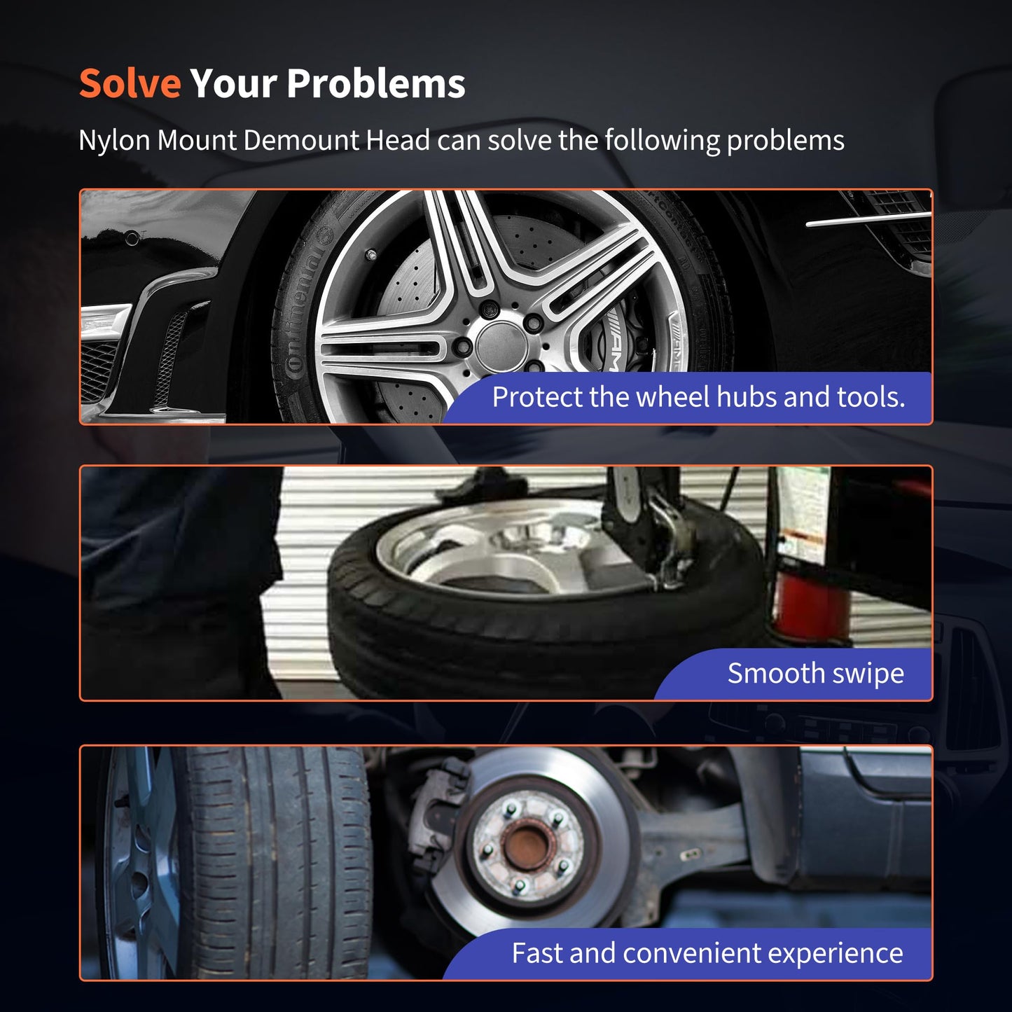 HiSport 2 Pack TC184432 Nylon Mount Demount Head Kit - Compatible with Coats for Low Profile Tire Duck Head Part Replaces 8184432