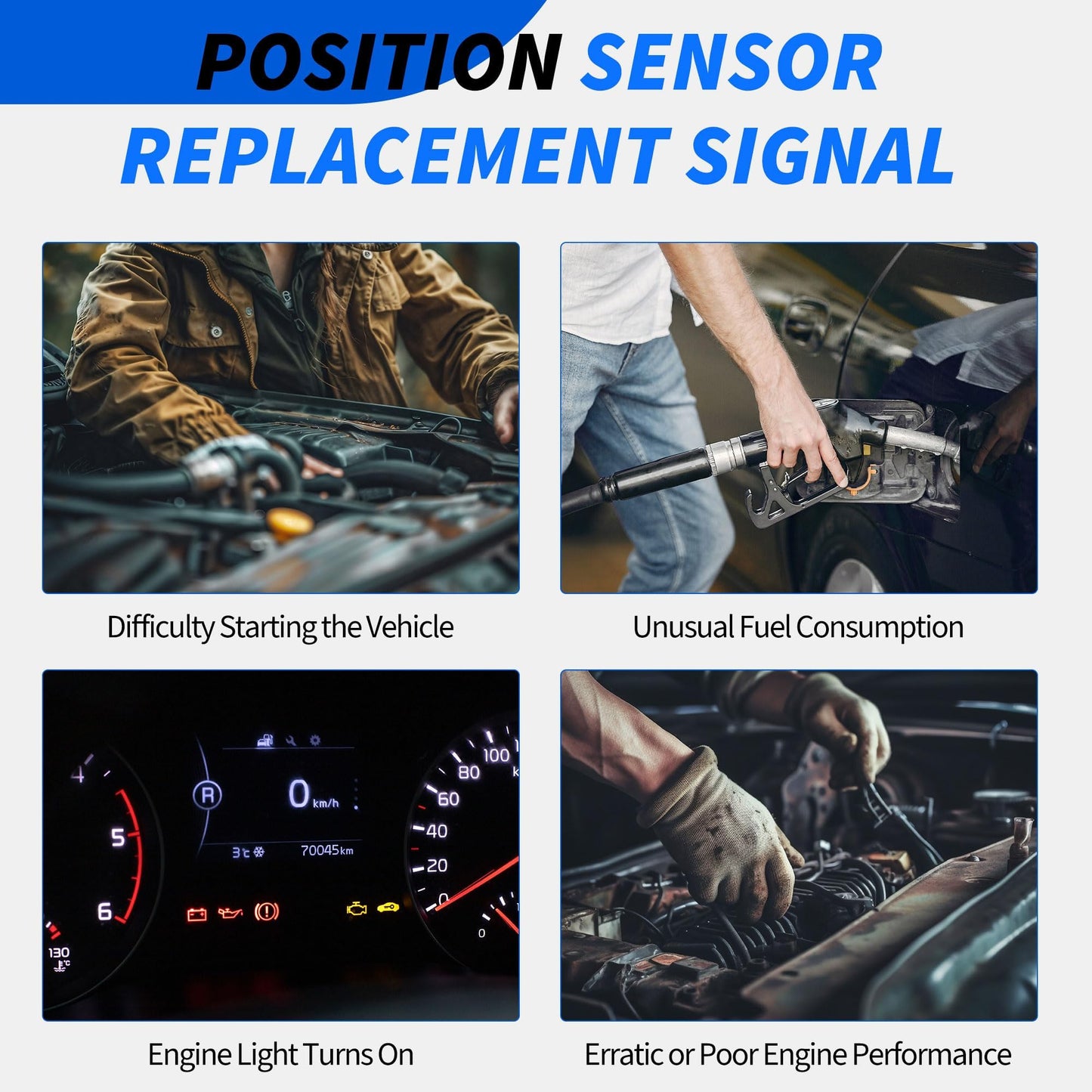 HiSport 05033310AB Map Manifold Absolute Pressure Sensor Compatible with Chrysler 200 300, Dodge Avenger Caliber Challenger Charger Journey Viper, Jeep Compass Grand Cherokee Patriot, Ram 2500