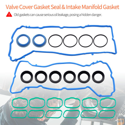 HiSport Valve Cover Gasket Seal & Intake Manifold Gasket Replacement for Chrysler Dodge Jeep Ram Volkswagen 2011-2022 3.6L 24V Replaces VS50805R 5184562AC 828604 5184596AE