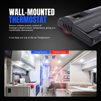 HiSport Motorhome 83303862 Upgrade T-Stat Wall Digital Thermostat Replacement for Coleman Mach 8330-336 337 338 339 368 386 Digital Thermostat Heat/Cool Air Conditioner Digital