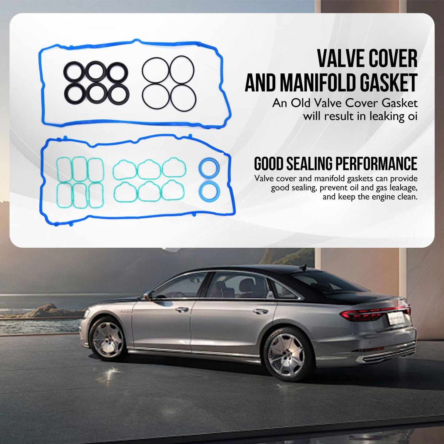 HiSport VS50805R Valve Cover Gasket Kit Set - Compatible with 2011-2020 Chrysler 300 200 Town & Country Dodge Challenger Charger Grand Caravan Journey Durango Avenger - Replace MS97204