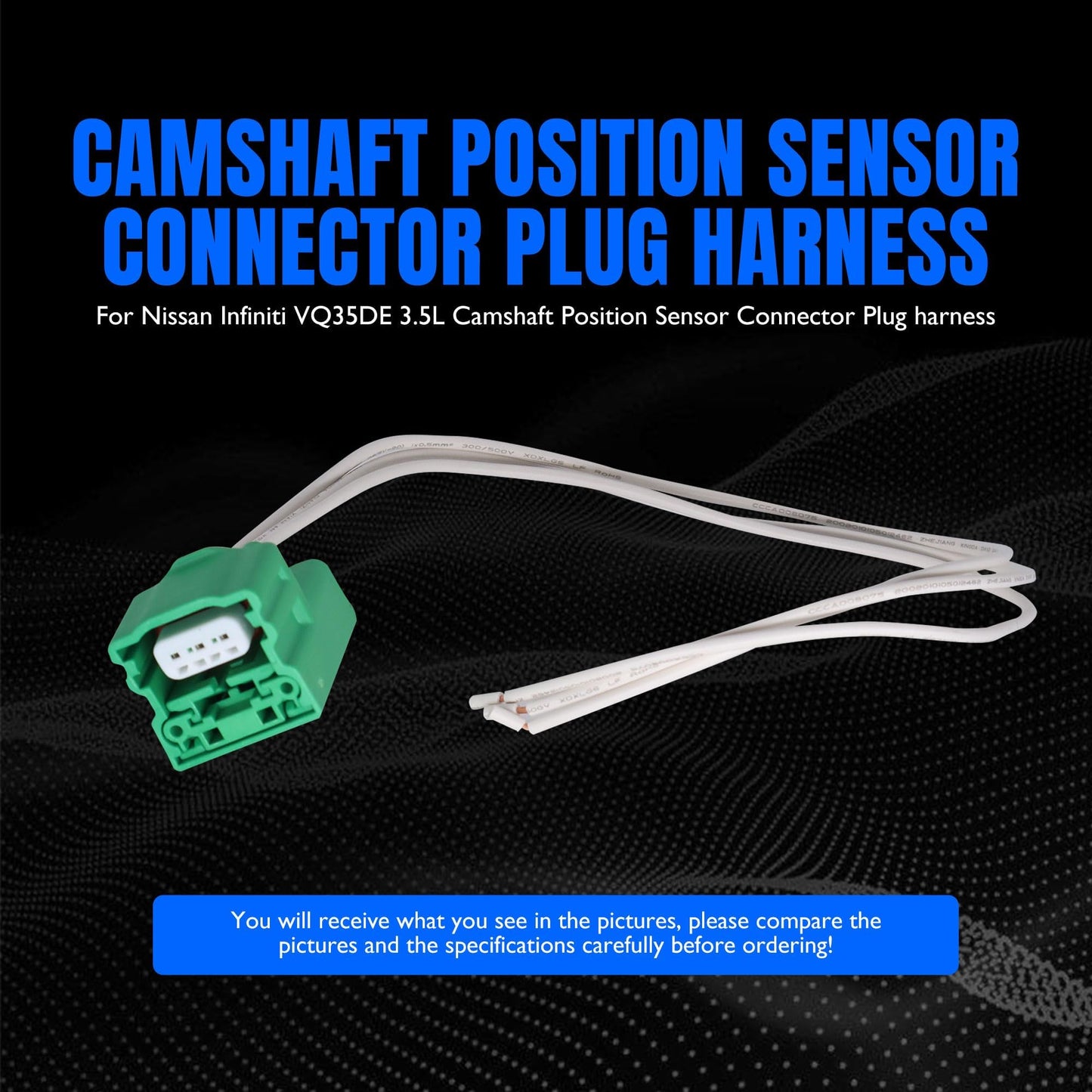 HiSport 23731-5M010 2PCS Camshaft Position Sensor Connector Compatible with Nissan and Infiniti VQ35DE 3.5L V6 Engines,Pathfinder,Altima,Maxima,Murano,Quest,QX4,I35,Infinity G35 FX35 M35