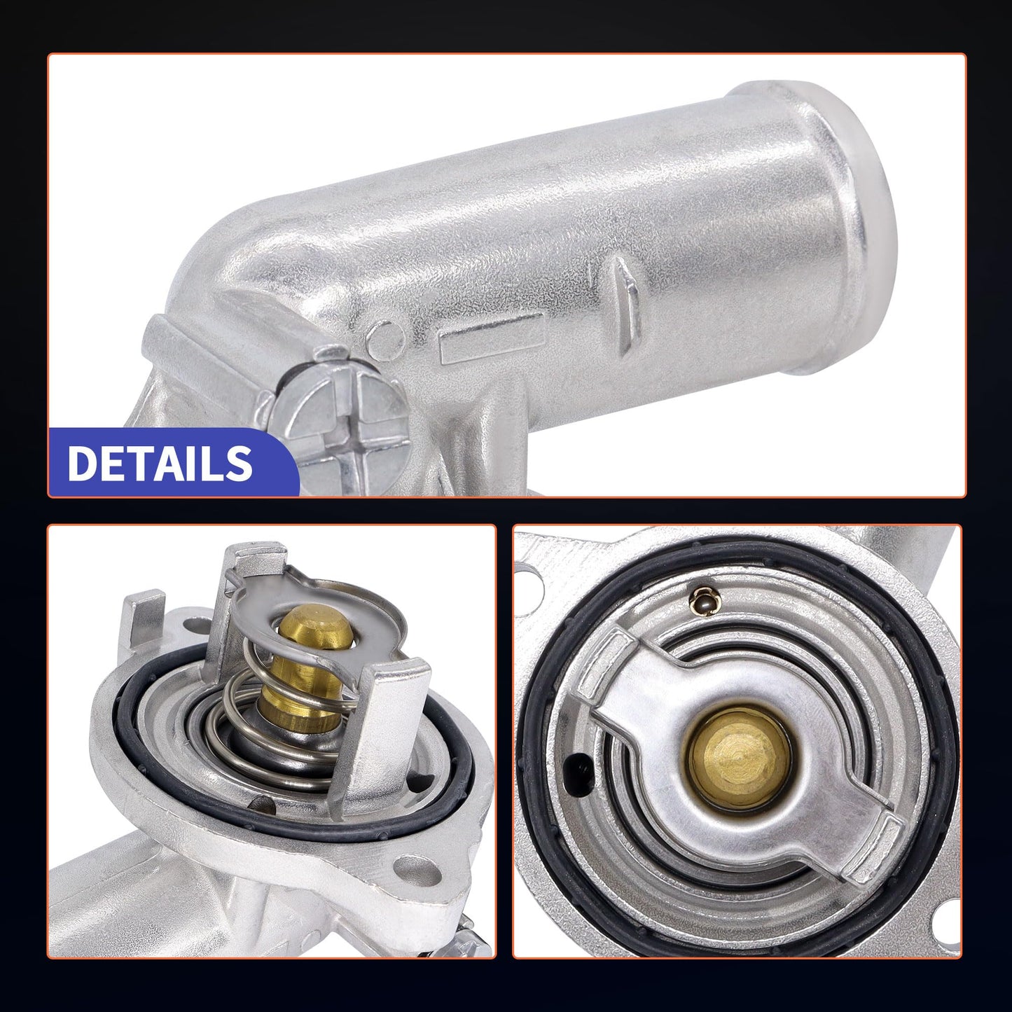 HiSport Thermostat Housing Assembly - Compatible with Chrysler 300 2011-2023 | Dodge Challenger Charger 2011-2023 - Replace 902-3035HP