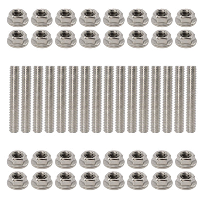 HiSport N811313S431 Exhaust Manifold Stud and Nuts Kit 48pcs - Compatible with Ford Lincoln Mercury 1996-2017 4.6L 5.4L Engines with High Strength Nuts (Stainless Steel) - Repace W707747S431
