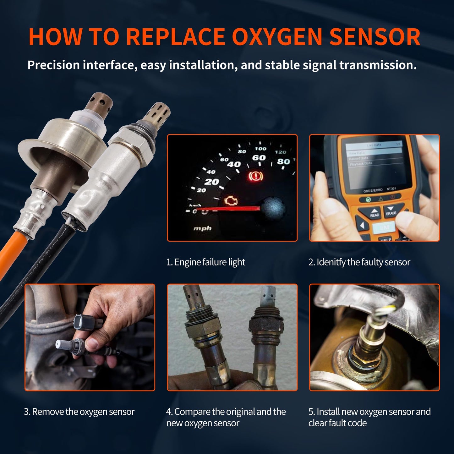 HiSport Oxygen O2 Sensor Upstream Downstream - Compatible with Honda Civic Replacement 234-9124 234-4350