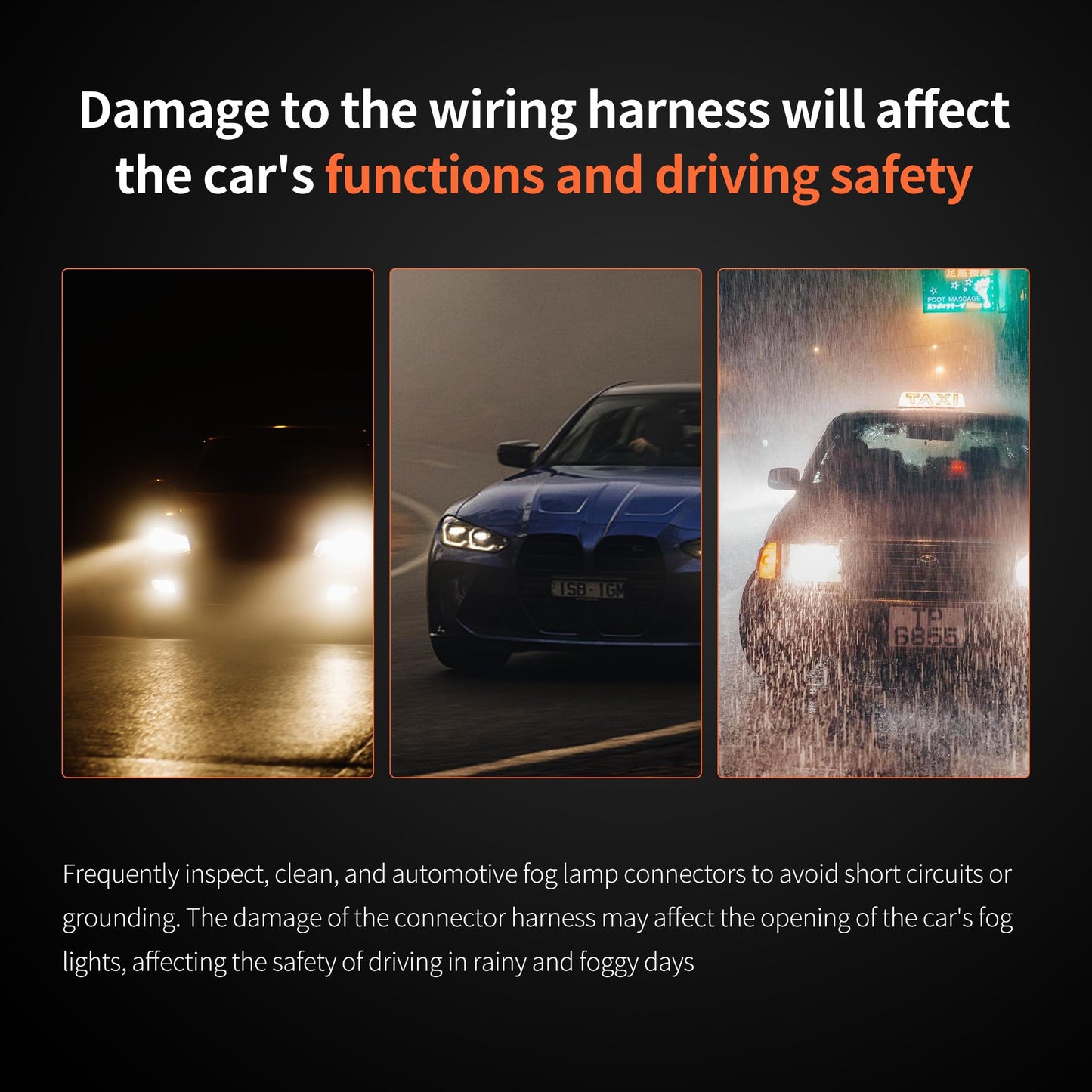 HiSport Fog Driving Light Socket Connector Wiring Harnesses 7U2Z14S411BA Compatible with Chevrolet Ford GMC Pontiac Saab Subaru, 19153187, 19168034, 19369113, S1744, S2391