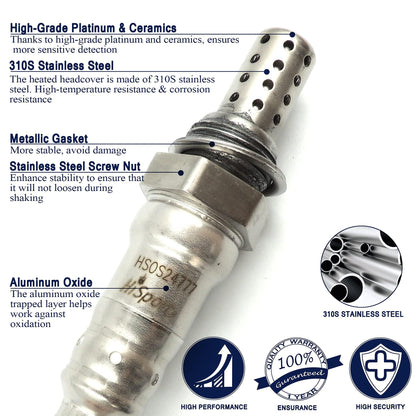HiSport Oxygen Sensor Compatible with Toyota Corolla 2003-2004 Matrix 2003-2006 Tacoma 2016, 2017, 2018, 2019, 2020, 2021, 2022, 2023, Pontiac Vibe 2003, 2004, 2005, 2006 Replaces 250-24777