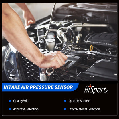 HiSport 25184081 Manifold Pressure (MAP) Sensor Compatible with Chevrolet Chevy Aveo 2004 2005 2006 2007 2008 2009 2010-2018, Aveo5 2006-2008, Pontiac Wave 2005-2008, Wave5 2005-2007 Replace AS312