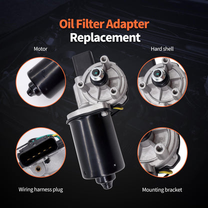 HiSport Front Windshield Wiper Motor - Compatible with Jeep 2018 Wrangler JK 2007 2008 2009 2010 2011 2012 2013 2014 2015 2016 2017 Wrangler - Replace 55077859AB 55077859AC 68002388AA