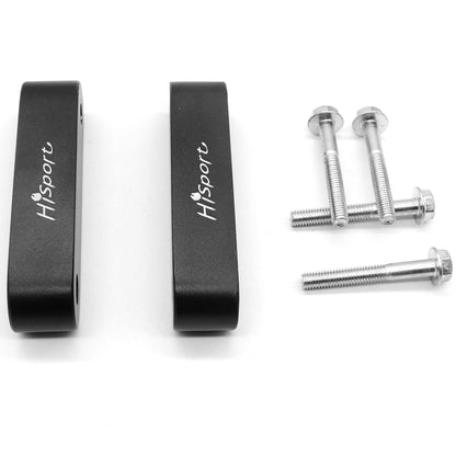 HiSport WH-1014 Aluminum Alloy Billet 3/4" Hood Vent Spacer Riser - with Bolts, Black, Tuning Kits Set, Compatible with 1992, 1993, 1991, 1995 EG 1996, 1997, 1998, 1999, 2000 EK Honda Civic