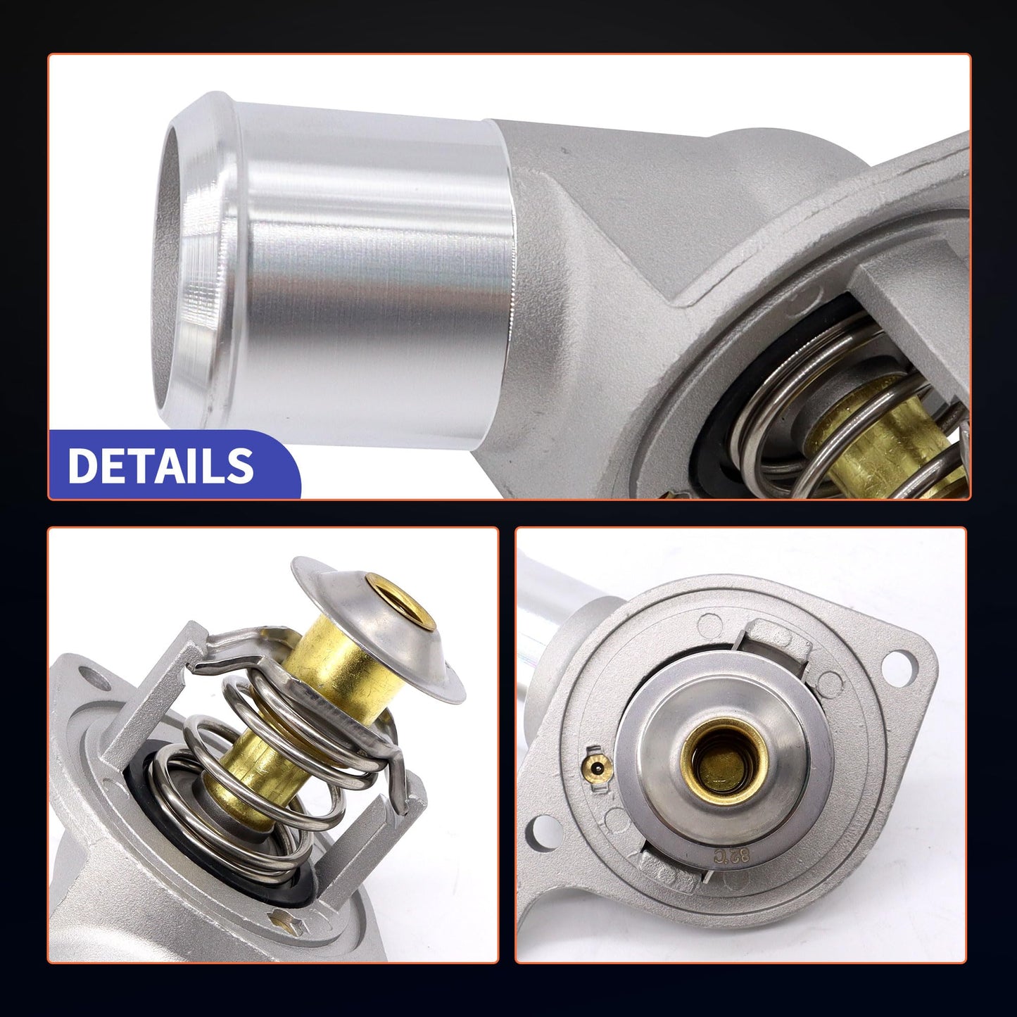 HiSport Engine Coolant Thermostat Housing Assembly - Compatible With Buick Cadillac Chevy Tahoe Silverado GMC Sierra Hummer Isuzu Pontiac Saab Replace 15-11057