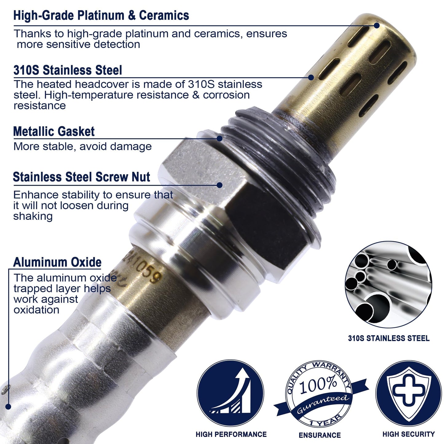 HiSport 250-241059 Heated O2 Oxygen Sensor Compatible with Ford C-Max 2013-2018 Escape 2013-2016 Figo 2018-2021 Fusion 2013-2020 Police Responder Hybrid SSV Plug-In Hybrid Transit Connect, Lincoln MKZ