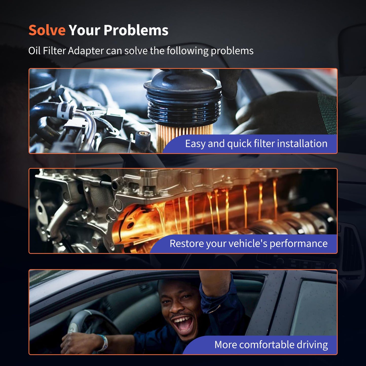 HiSport Oil Filter - Compatible with Chevy V8 Engines SBC BBC Spin On Bypass 305 307 327 350 400 396 402 427 454 - Replace 3952301