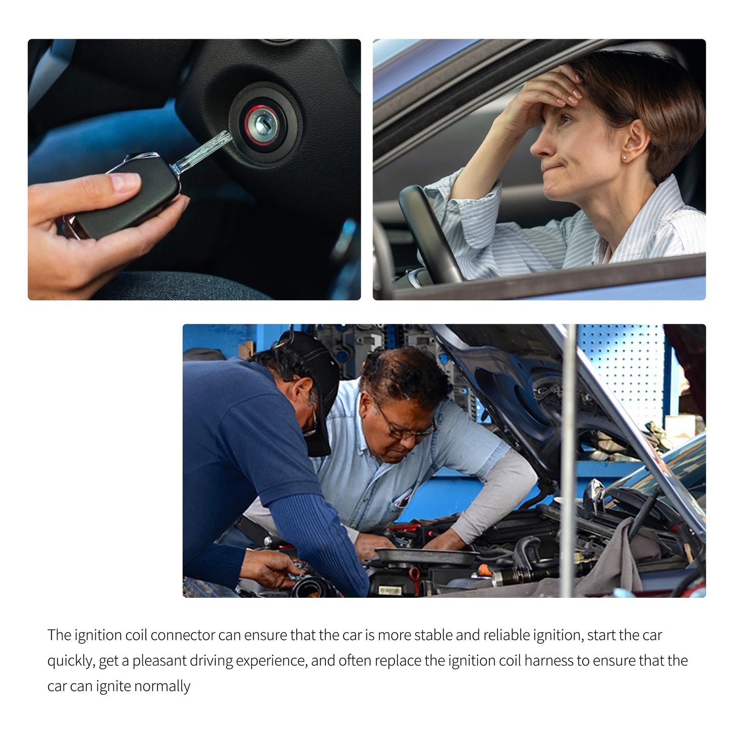 HiSport Ignition Coil Connector Plug Wiring Harness Pigtail Replacement for Nissan Altima 2007-2015,Sentra 2000-2012,Replacement for Suzuki J48817102 (4-Pack)