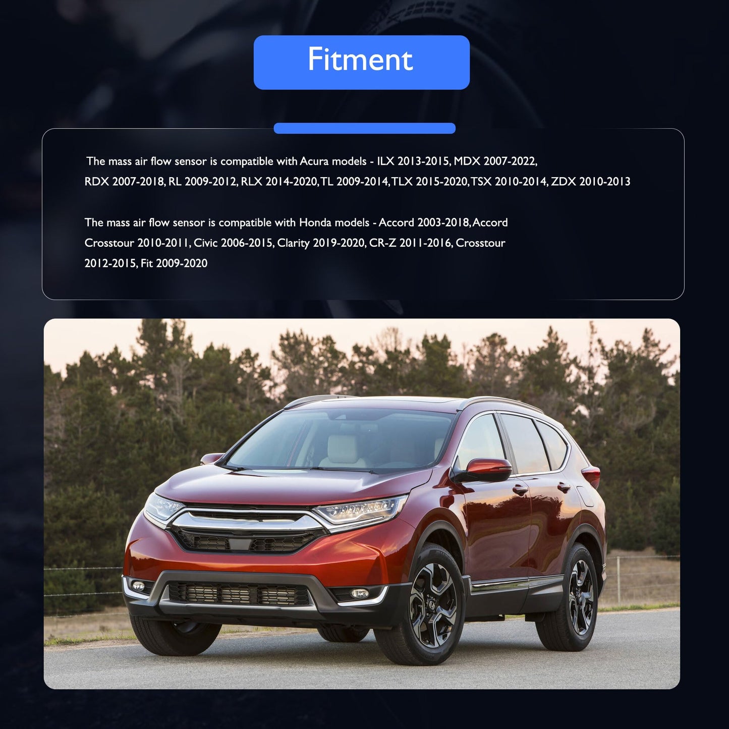 HiSport 37980RNAA01 MAF Mass Air Flow Sensor - Compatible with Acura ILX TLX ZDX Honda Accord Civic Replaces 37980-RAD-L11 AFH70M-41B